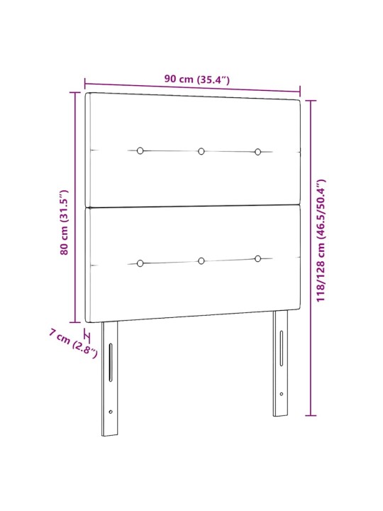 Voodipeats LED tuledega tumepruun 90 cm kangas