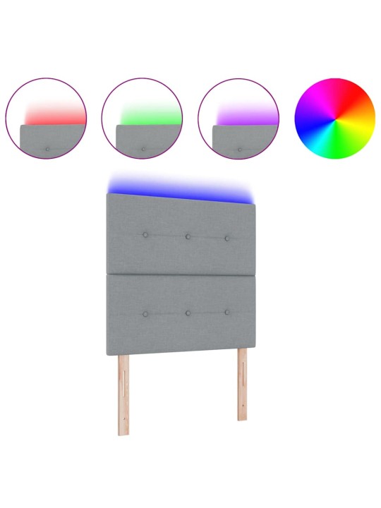Voodipeats LED tuledega helehall 100 cm kangas