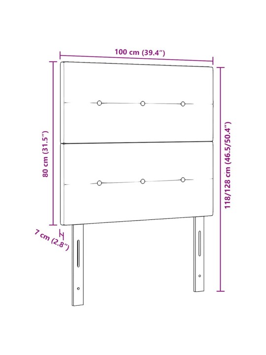 LED tuledega voodipeats must 100 cm kangas