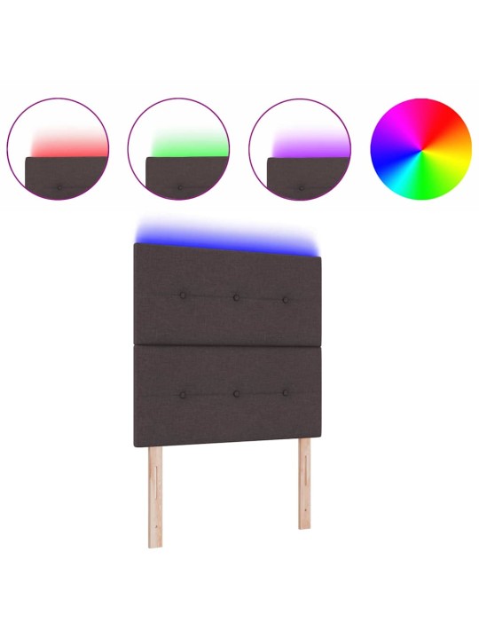 Voodipeats LED tuledega tume pruun 100 cm kangas
