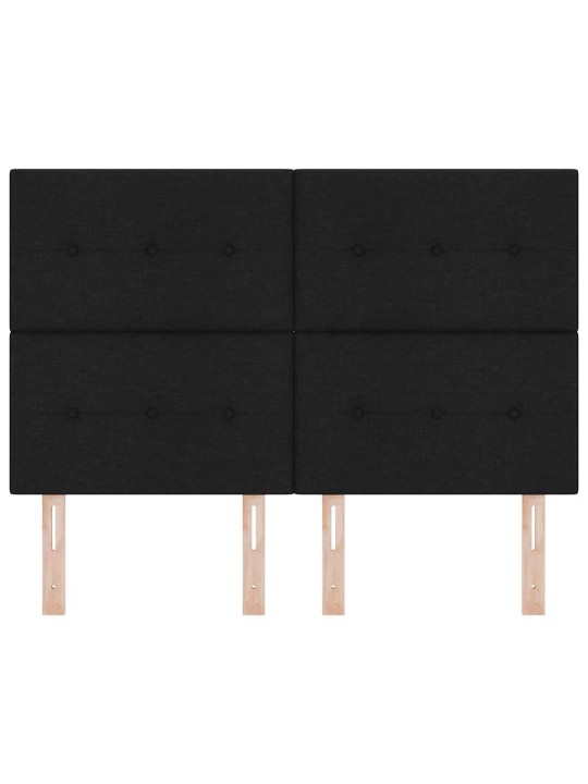 Voodipeats LED tuledega manuaalne must 144 cm kangas