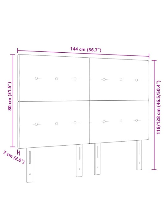 Voodipeats LED tuledega manuaalne must 144 cm kangas