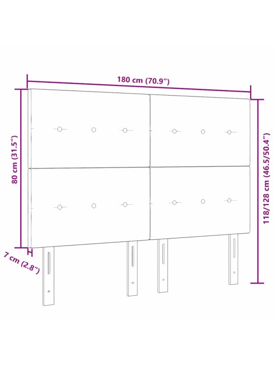Voodipeats LED tuledega manuaalne sinine 180 cm kangas