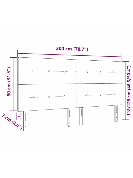 Voodipeats LED tuledega tumehall 200 cm kangas