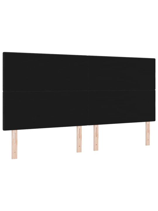 Voodipeats LED tuledega manuaalne must 200 cm kangas