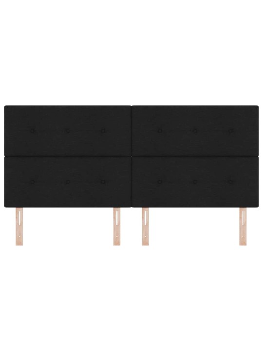 Voodipeats LED tuledega manuaalne must 200 cm kangas