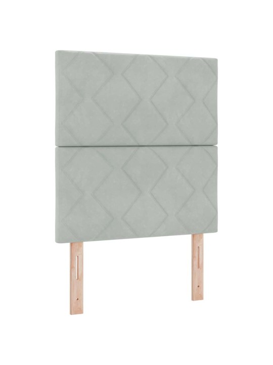 Led peaplaat led -ribatuledega geometric helehall 80 cm samet