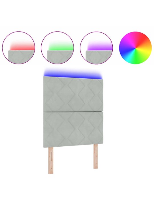 Led peaplaat led -ribatuledega geometric helehall 80 cm samet