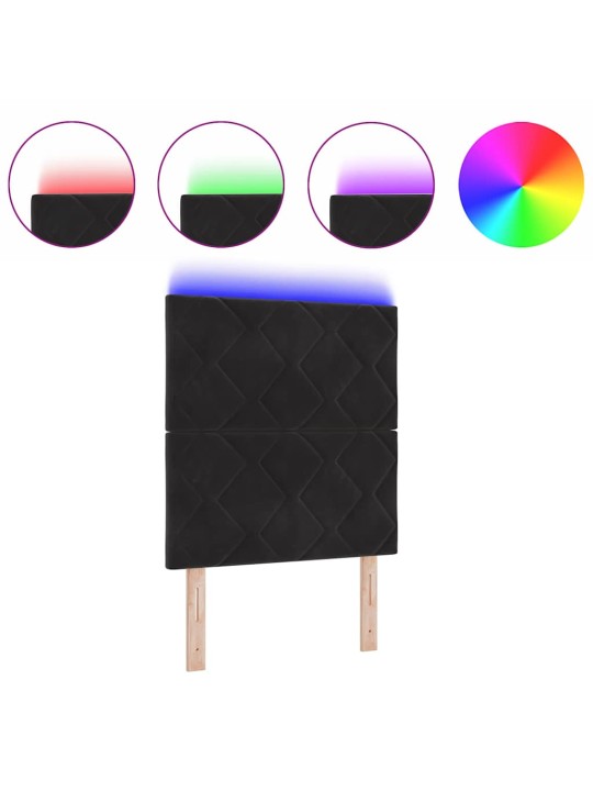 Led peaplaat led -ribatuledega geometric peaga must 80 cm samet