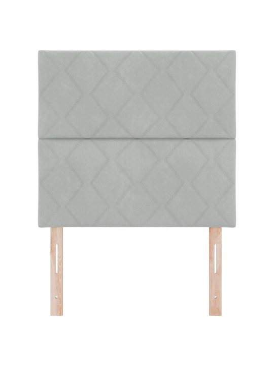 Led peaplaat led -ribatuledega geometric helehall 90 cm samet