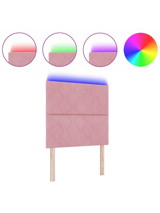 Led peaplaat led -ribatuledega geometric roosa 90 cm samet