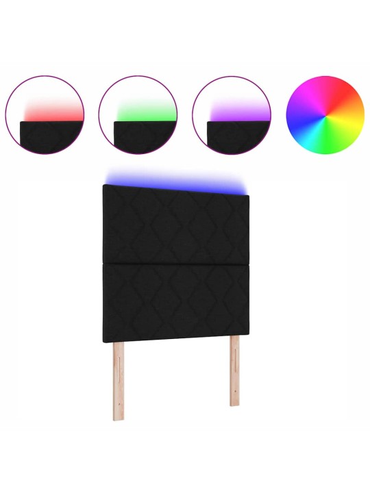 Voodipeats LED tuledega reguleeritav must 100 cm kangas