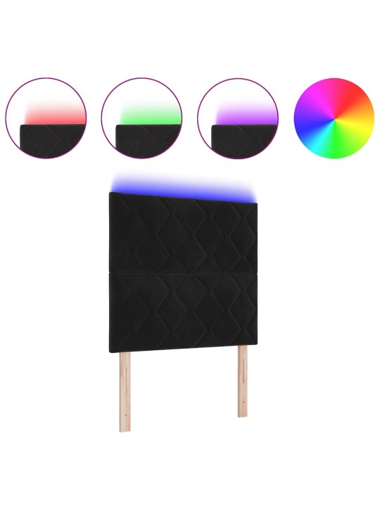 Led peaplaat led -ribatuledega geometric must 100 cm samet