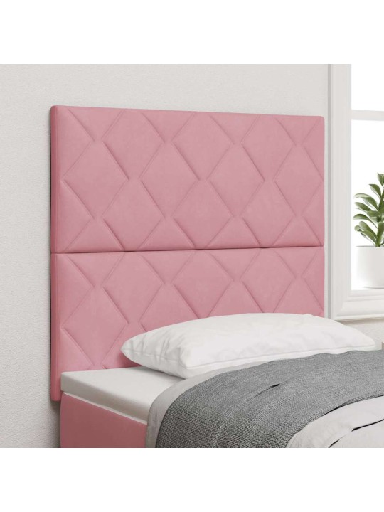 Led peaplaat led -ribatuledega geometric roosa 100 cm samet