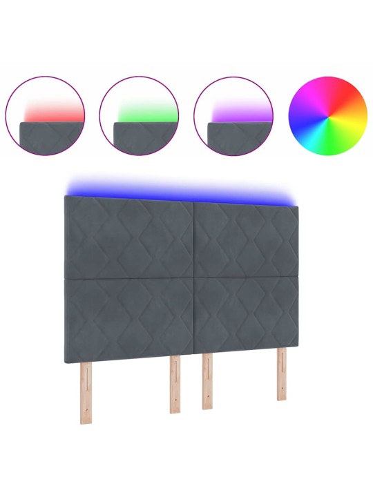 Led peaplaat led -ribatuledega geometric tumehall 144 cm samet