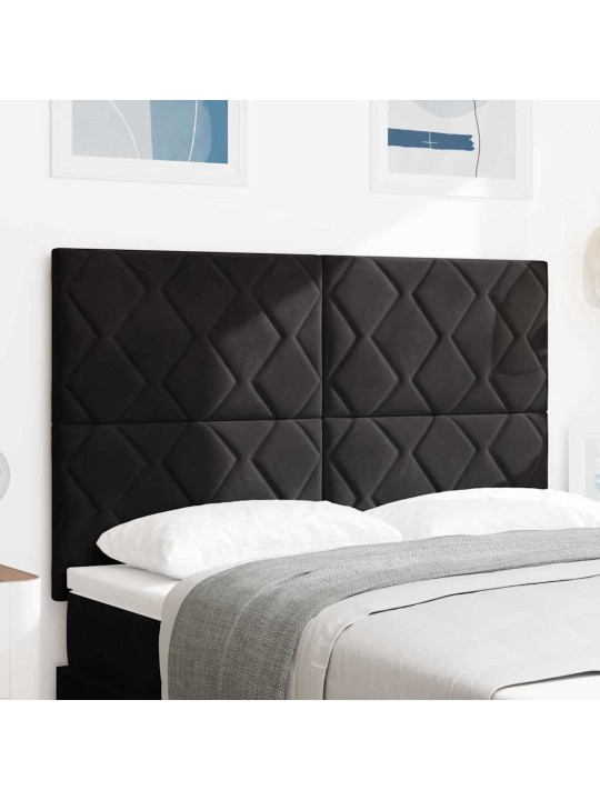 Led peaplaat led -ribatuledega geometric must 144 cm samet