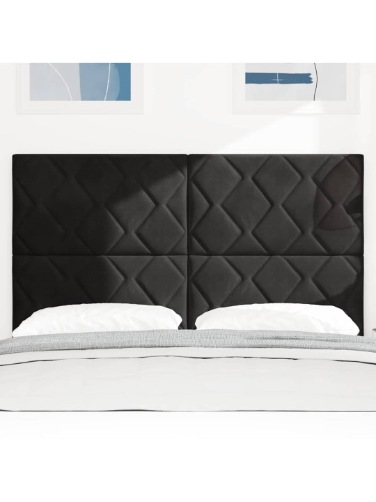 Led peaplaat led -ribatuledega geometric must 144 cm samet