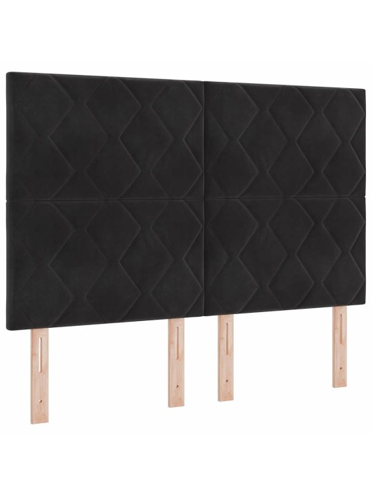 Led peaplaat led -ribatuledega geometric must 144 cm samet