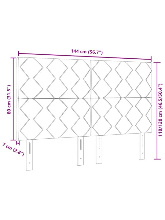 Led peaplaat led -ribatuledega geometric must 144 cm samet
