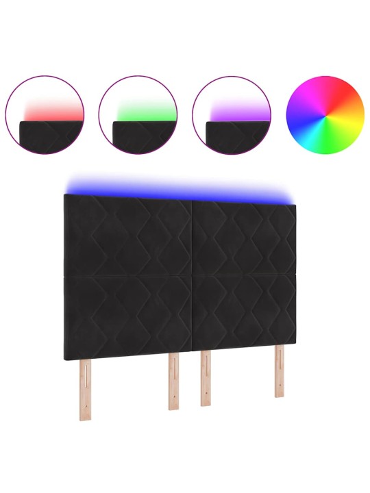 Led peaplaat led -ribatuledega geometric must 144 cm samet