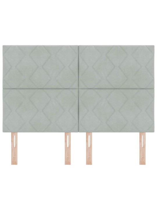 Led peaplaat led -ribatuledega geometric helehall 160 cm samet