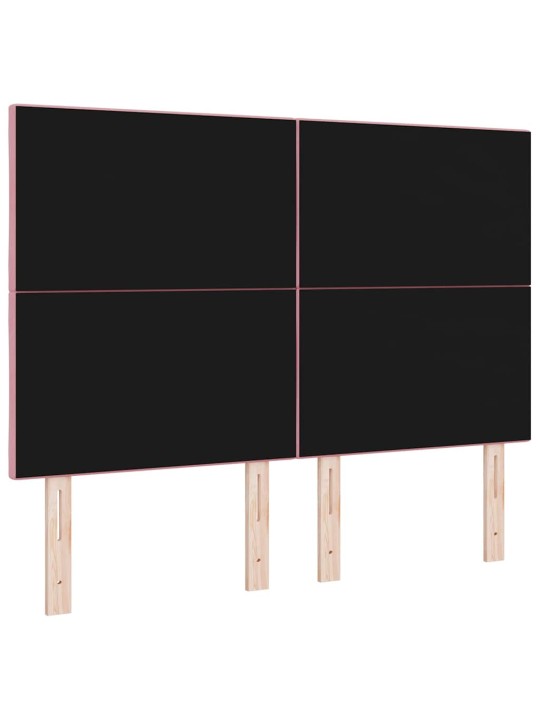 Led peaplaat led -ribatuledega geometric roosa 160 cm samet