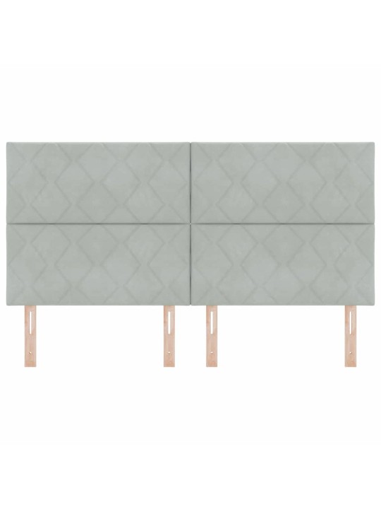 Led peaplaat led -ribatuledega geometric helehall 180 cm samet