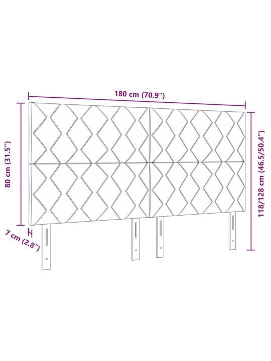 Led peaplaat led -ribatuledega geometric helehall 180 cm samet