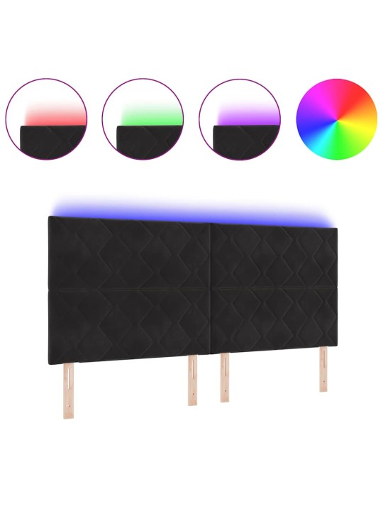 Led peaplaat led -ribatuledega geometric must 200 cm samet