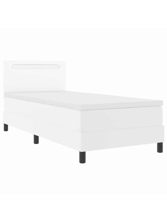 Voodiraam koos madratsiga peaga valge 90 x 200 cm kunstnahk