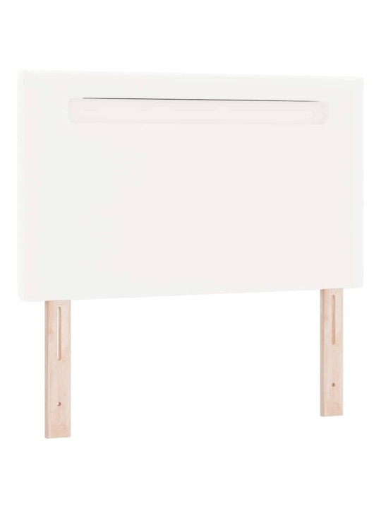 Voodiraam koos madratsiga peaga valge 90 x 200 cm kunstnahk
