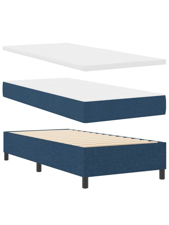 Kontinentaalvoodi madratsi ja peatsiga sinine 90 x 200 cm kangas