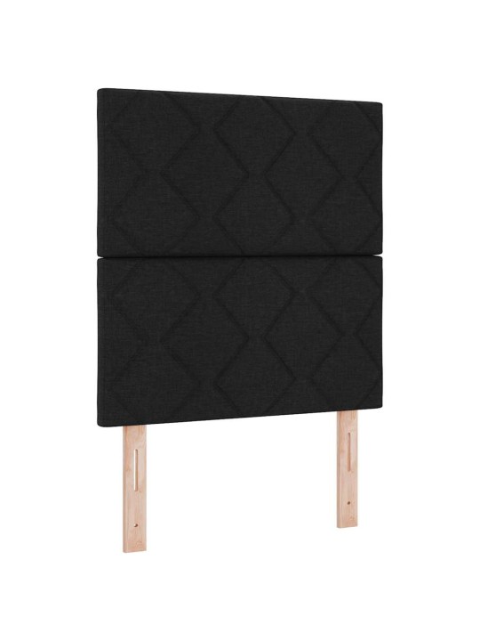 Kontinentaalvoodi madratsi ja peatsiga must 80 x 200 cm kangas