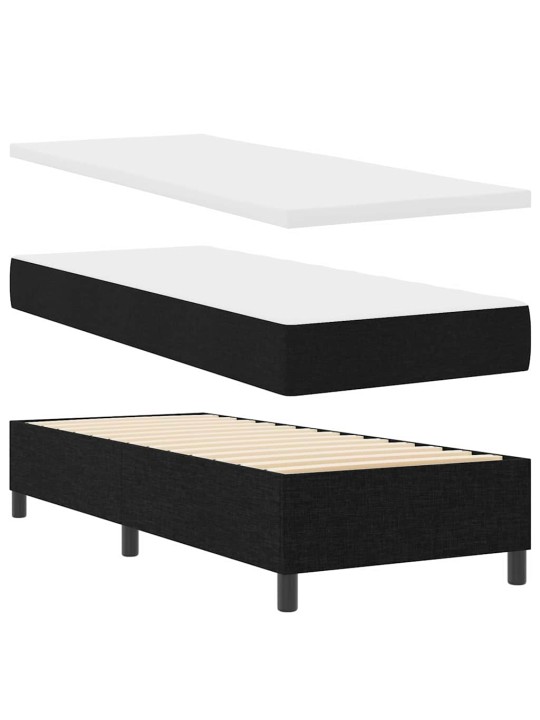 Kontinentaalvoodi madratsi ja peatsiga must 80 x 200 cm kangas