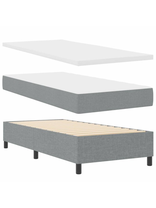 Kontinentaalvoodi madratsi ja peatsiga helehall 90 x 200 cm kangas