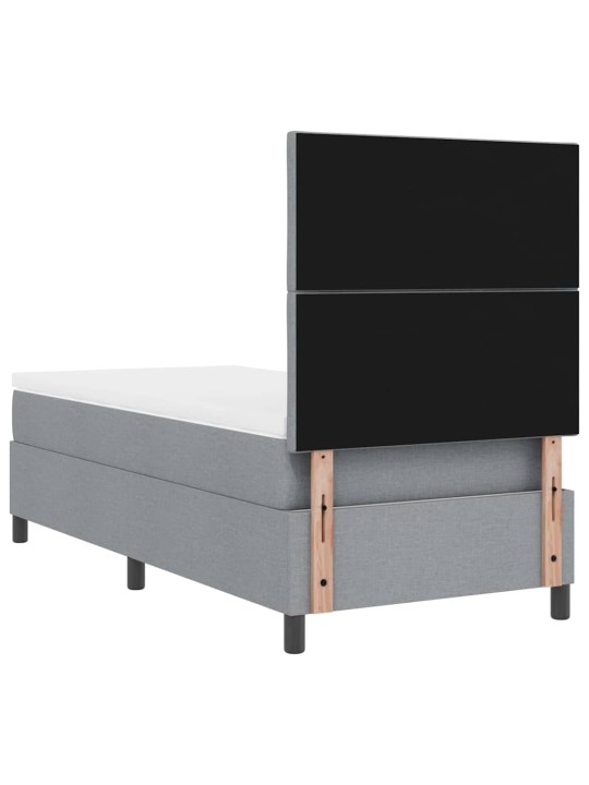 Kontinentaalvoodi madratsi ja peatsiga helehall 90 x 200 cm kangas