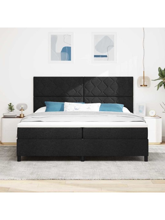 Kontinentaalvoodi madratsi ja peatsiga must 200 x 200 cm kangas