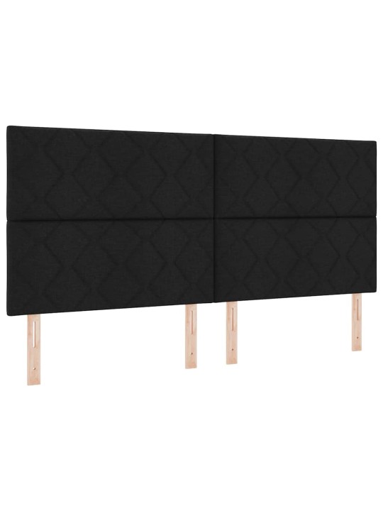 Kontinentaalvoodi madratsi ja peatsiga must 200 x 200 cm kangas
