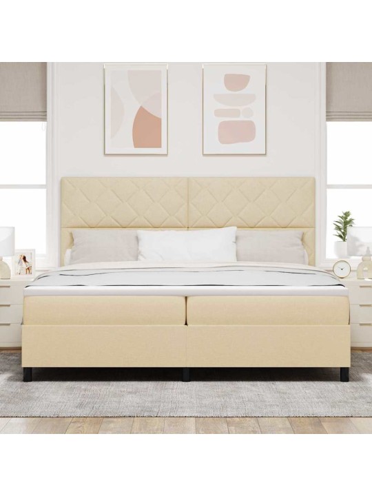Kontinentaalvoodi madratsi ja peatsiga kreemjas 200 x 200 cm kangas