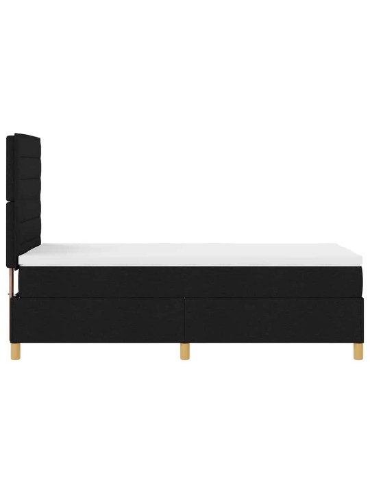 Kontinentaalvoodi madratsi ja peatsiga must 100 x 200 cm kangas