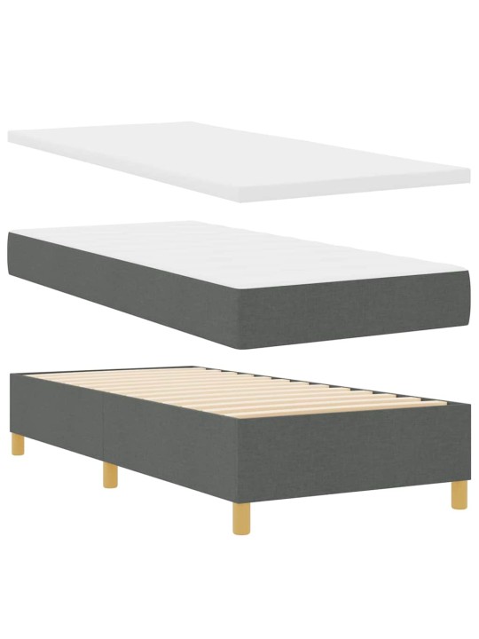 Kontinentaalvoodi madratsi ja peatsiga tumehall 80 x 200 cm kangas