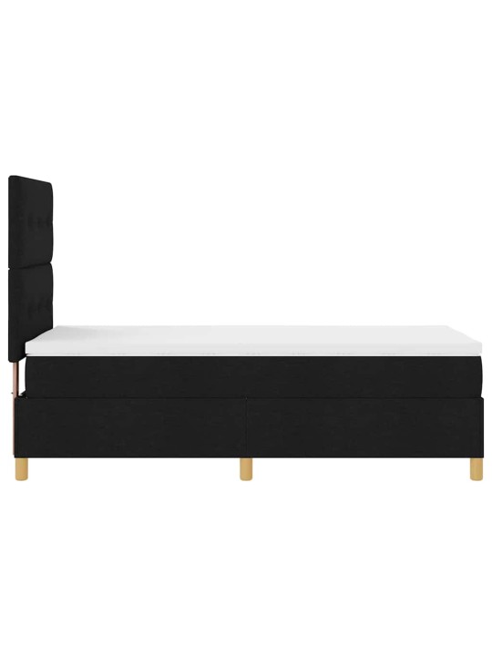 Kontinentaalvoodi madratsi ja peatsiga must 80 x 200 cm kangas