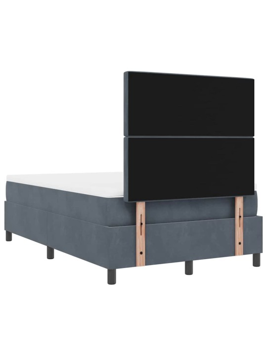 Kontinentaalvoodi madratsi ja peatsiga tumehall 120 x 190 cm samet