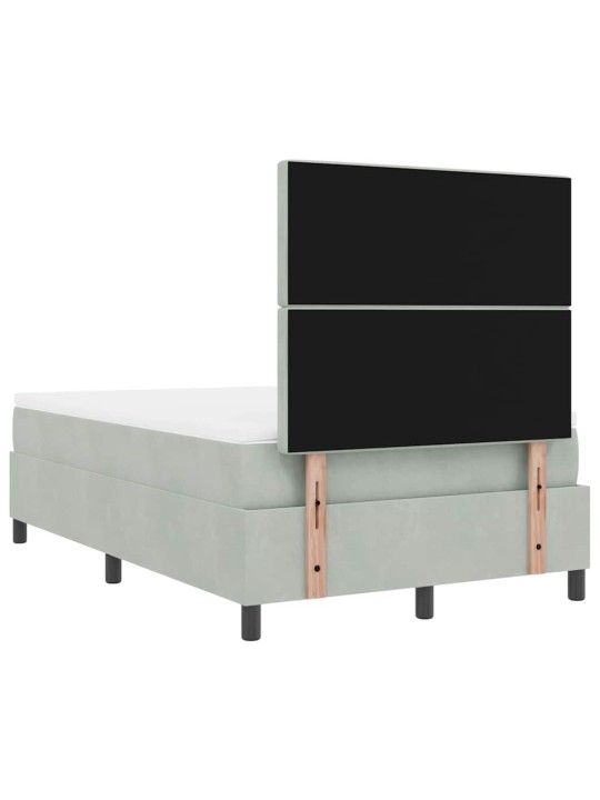 Kontinentaalvoodi madratsi ja peatsiga helehall 120 x 200 cm samet