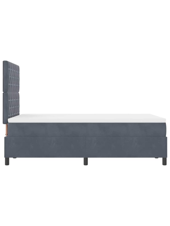 Kontinentaalvoodi madratsi ja peatsiga tumehall 120 x 200 cm samet