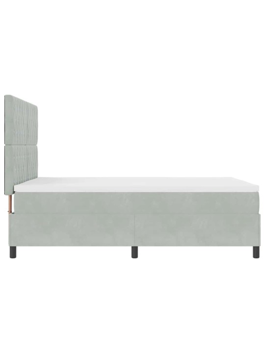 Kontinentaalvoodi madratsi ja peatsiga helehall 140 x 190 cm samet