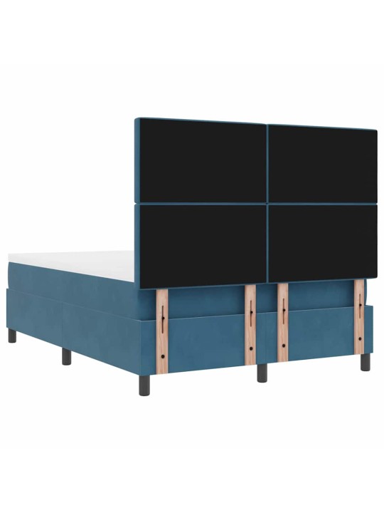 Kontinentaalvoodi madratsiga tumesinine 160 x 200 cm samet