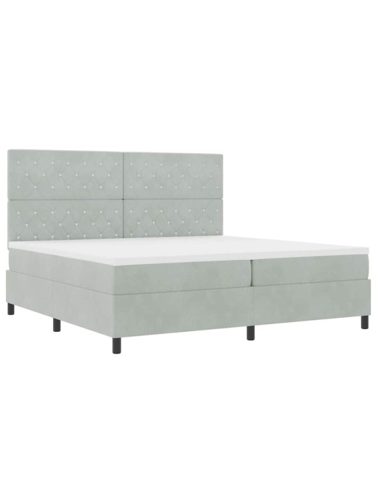 Kontinentaalvoodi madratsi ja peatsiga helehall 200 x 200 cm samet