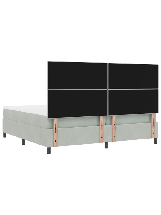 Kontinentaalvoodi madratsi ja peatsiga helehall 200 x 200 cm samet