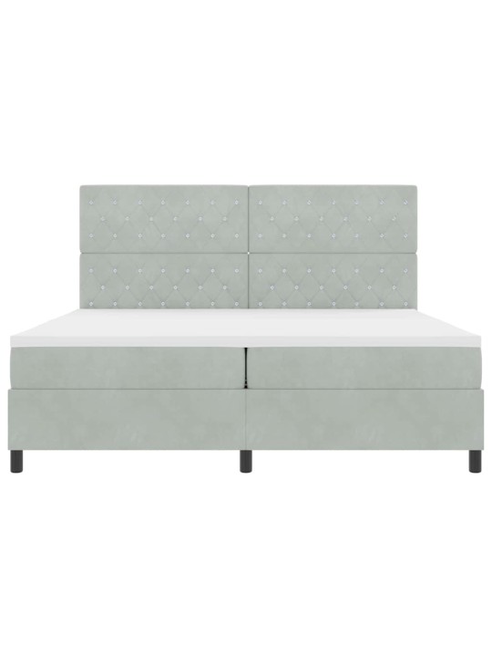 Kontinentaalvoodi madratsi ja peatsiga helehall 200 x 200 cm samet